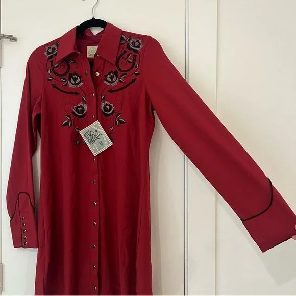 Roper Womens Dress Old West Collection with Embroidery - Red - Picture 8 of 14